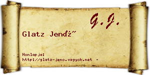 Glatz Jenő névjegykártya